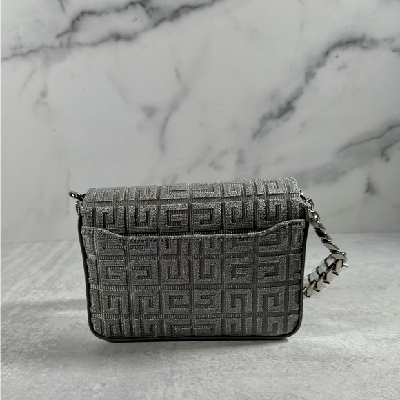 Givenchy Silver Mini Leather Chain Bag 4G/Small Chain Crossbody Designer - Picture 6 of 7